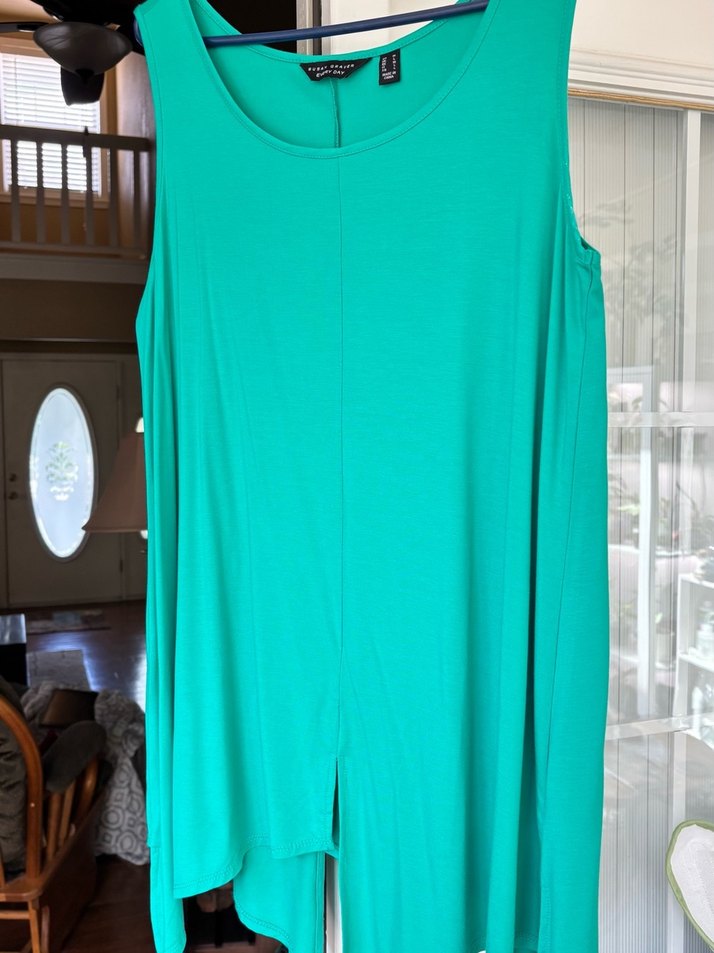Susan Graver Teal Green Sleeveless Tunic